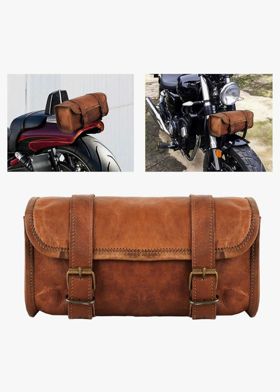 Brown Pouch Motorcycle Bag